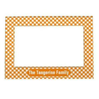 Orange And White Checkered Custom Photo Magnetic Frames