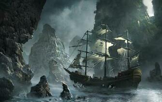 Artwork Sail Ship Abandoned Bay Sails Water Body Wallpaper Background