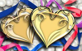 Golden Hearts Wallpaper