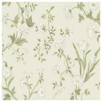 Sure Strip Beige Gracie Floral Pre Pasted Wallpaper Asian