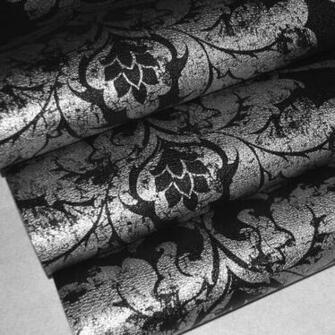 Luxury Wallpaper Vintage Floral Wall Paper Black Silver Foil