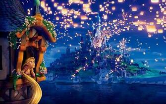 Tangled Cartoon Movies Disney Face Castle Wallpaper