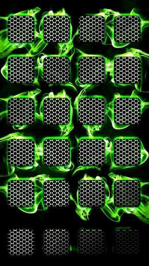 Green Fire Theme Wallpaper iPhone