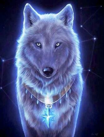 Buy And Get Wolf Fractal Neon Cross Stitch Pattern