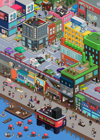 City Pixel Art Wallpaper