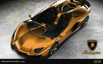 Wallpaper Gold Lamborghini Aventador