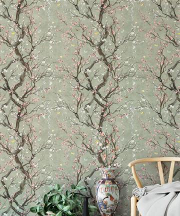 Japanese Floral Wallpaper Plum Blossom Kingdom Home Milton King