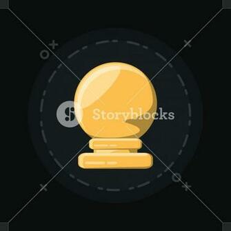 Chess Game Design With Pawn Piece Icon Over Orange Background