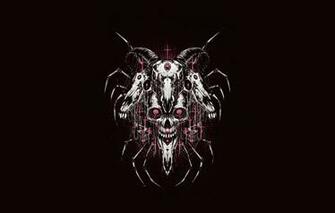 Wallpaper Minimalism Skull Style Background Horns Art