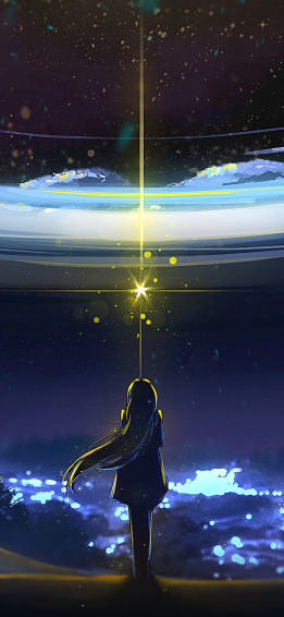 Anime Night Sky Scenery 4k Wallpaper