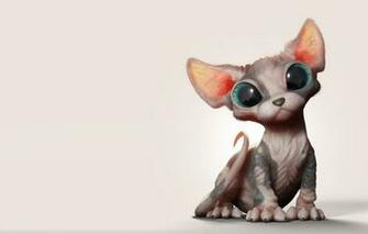 Wallpaper Baby Art Kitty Sphinx Marcos Nicacio Sphynx Kitten