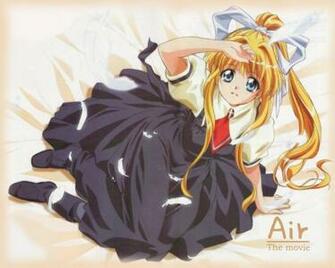 Air Kamio Misuzu Girl Blonde Dress Feathers Stock Photos