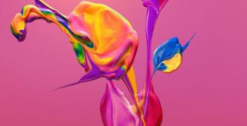 Splash Pink Background Colorful Huawei P30 Stock Wallpaper HD
