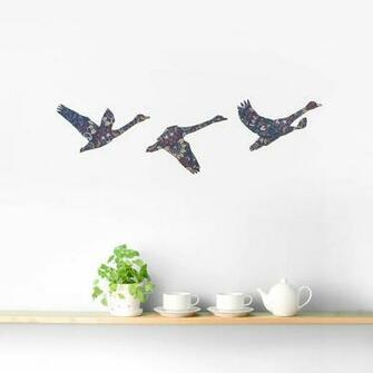 Vintage Swan Wallpaper Set Of Blue