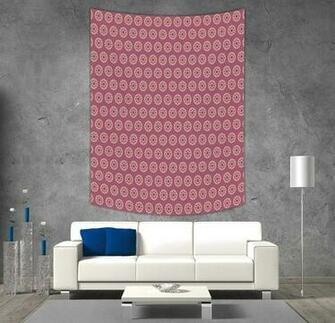 Iprint Polyester Tapestry Wall Hanging Peach Mandala Design With