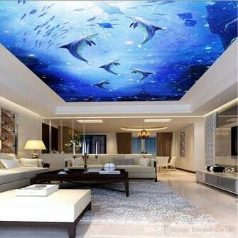 Compre Custom 3d Photo Mural Acuarela Azul Mar Mundo Submarino