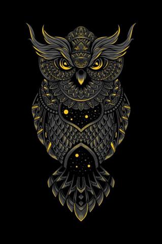 The Owl Artwork With Zentangle Pattern Style
