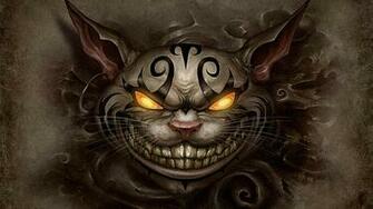 Cat Cheshire Alice Wonderland Evil Movies Wallpaper