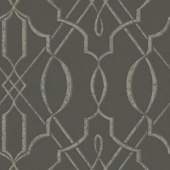 Arabesque Design Wallpaper Gray Sample Contemporary