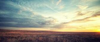 Wallpaper Field Dawn Sky Beautiful Scenery