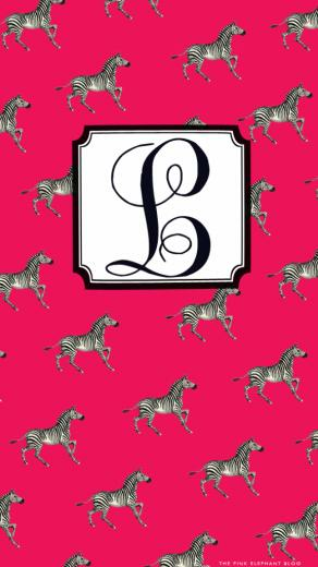 The Pink Elephant New Monogrammed iPhone iPad Wallpaper