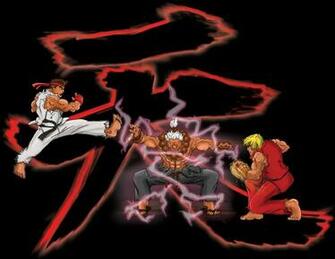 Ryu And Ken Vs Akuma Black By Loi37