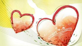 Heart Couple Love Card Paint Wallpaper Background