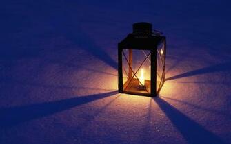 Candle Lamp On Snowfield Holiday Wallpaper Hi