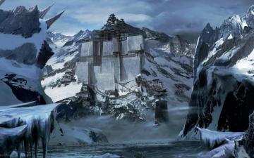 Fantasy Mountain Castle Wallpaper Teahub Io