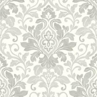 Silver Grey White Mozart Damask Arthouse Wallpaper