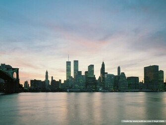 New York Skyline And Twin Towers World Trade Center