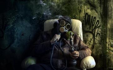Anarchy Marijuana Ween Bong Gas Mask Dark Drugs Sadic