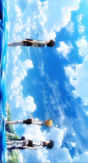 Beach Scene Wallpaper Aot Laptop Anime Scenery