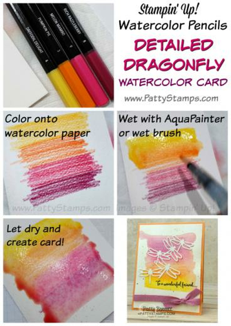 Watercolor Pencil Background Tutorial For The Detailed Dragonfly