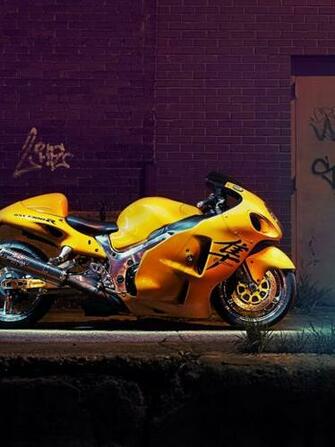 Yellow Hayabusa At Night iPad Wallpaper
