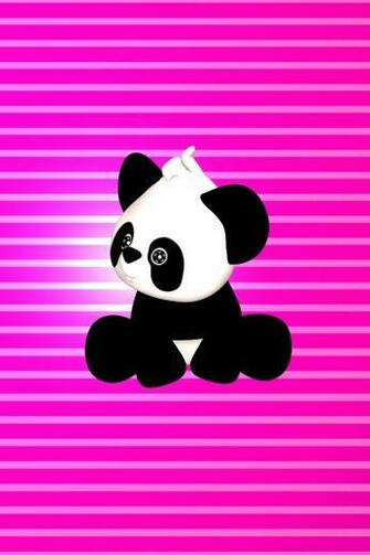 Panda On Pink iPhone HD Wallpaper