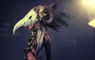 Women With Masks Art Woman A Ram Mask HD Wallpaper