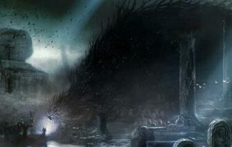 Wallpaper Night The Demon Destruction Crows Witch Monster