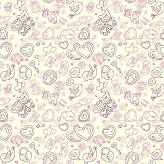 Cute Hand Drawn Wedding Seamless Background Vector Image