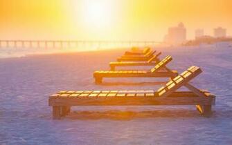 Beach Chairs Sunset Wallpaper Hq Wallpaperlepi