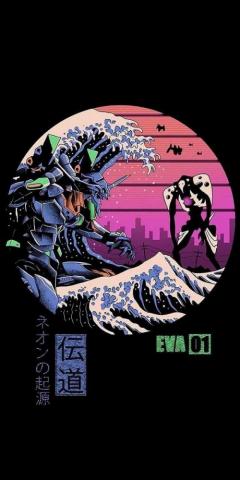 Buffalowave Vaporwave Wallpaper Evangelion Art Anime