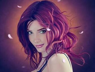 Beautiful Redhead Girl Wallpaper Stock