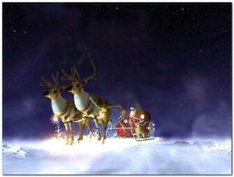 Santa Reindeer Wide Wallpaper Hivewallpaper