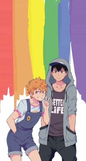 A Group Of Lgbt Anime Characters Happily Celebrating Wallpaper