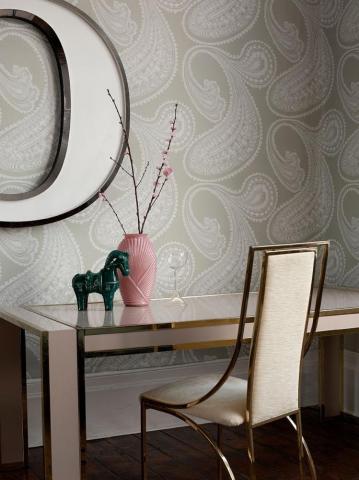 Cole Son Rajapur Wallpaper White On Olive In