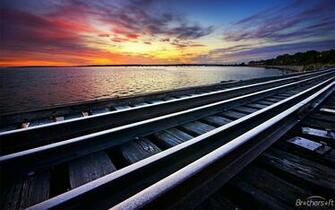 Wallpaper Railway With Beautiful Landscape