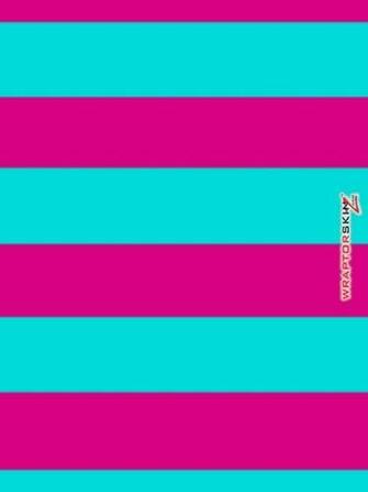 iPad Skin Kearas Psycho Stripes Neon Teal And Hot Pink