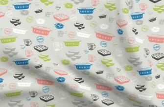 Vintage Pyrex Light Grey Background Pink Spoonflower