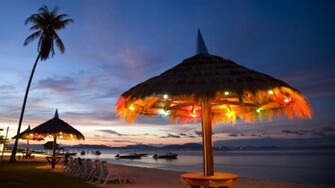 Night Beach Hut Beautiful Wallpaper HD Hq
