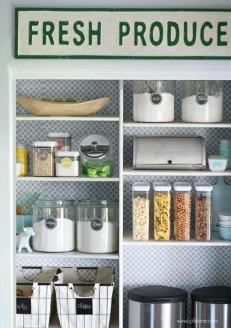 Easy Pantry Faux Wallpaper Makeover Diy Panty With